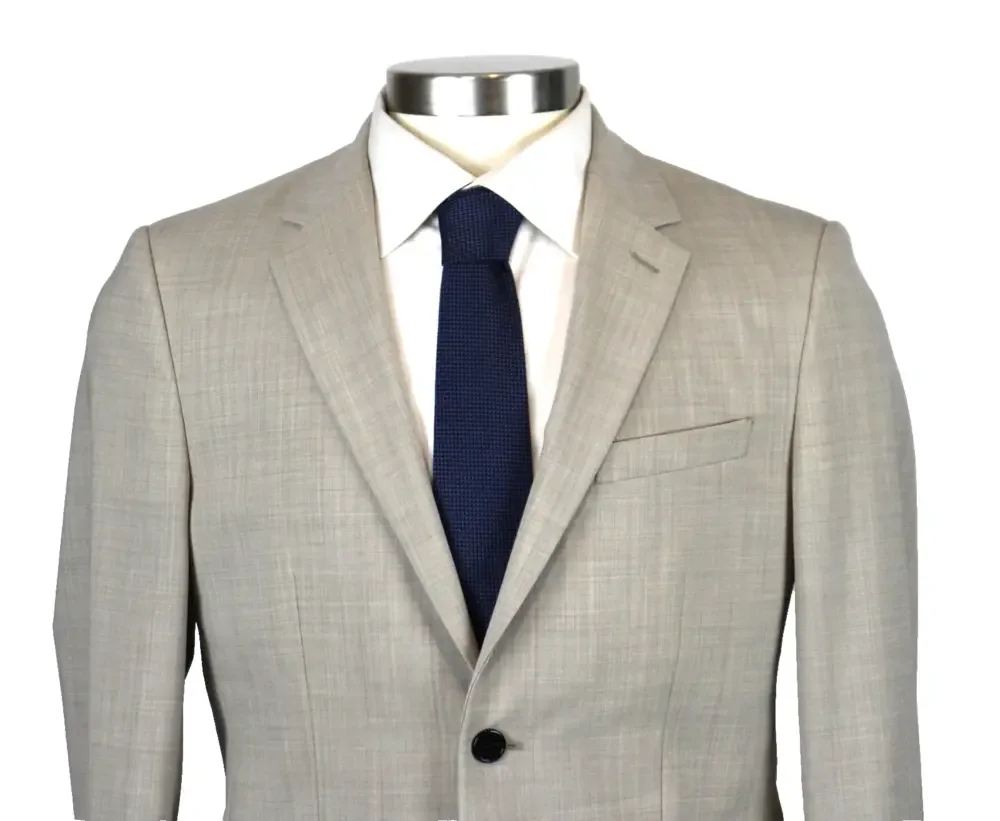 Theory Suit 38 R Mens Chambers Mayer Sand Beige Weave Slim Fit Wool New Tailor 2